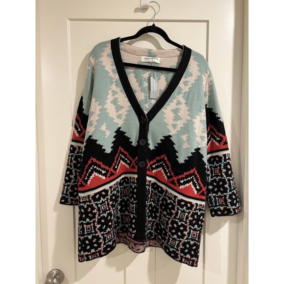 Aldomartins for Anthropologie - Patterned Women's Cardigan - Size Large - Picture 5 of 12
